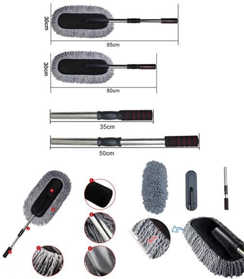 Soft Microfiber Car Duster with Extendable Handle – Scratch-Free, Lint-Free Cleaning Tool for Car Interiors & Exteriors – Washable & Reusable – Ideal for SUVs, Trucks, RVs, and Home Use - Image 3